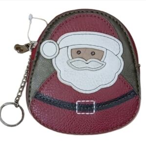 Relic Santa Clause Coin Purse Keychain Zip Around Vegan Leather
